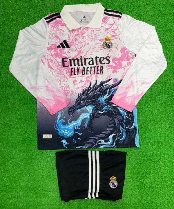 Real Madrid Polo Dragon Edition Full Sleeve (FC SET) (Pink)