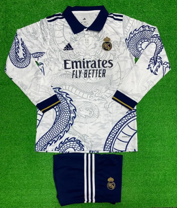 Real Madrid Polo Dragon Edition Full Sleeve (FC SET) (White)